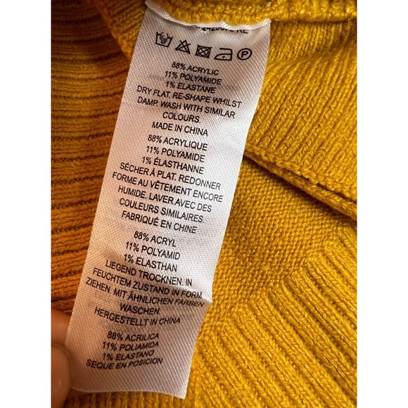 French Connection Babysoft Cowl Neck Jumper Sweater Womens XS Yellow $128 NWT - Picture 3 of 5